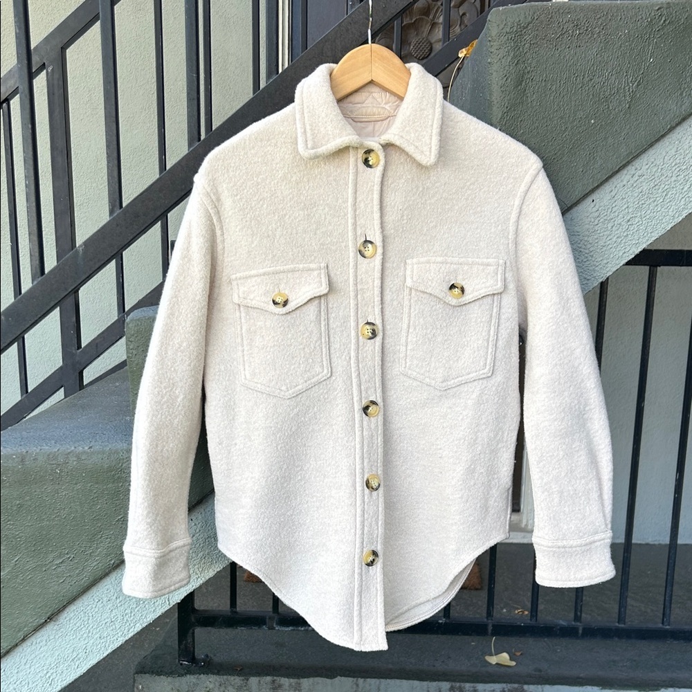 Aritzia Wilfred Free Gana Shacket Merino Wool Size 2XS Oversized Shirt Jacket